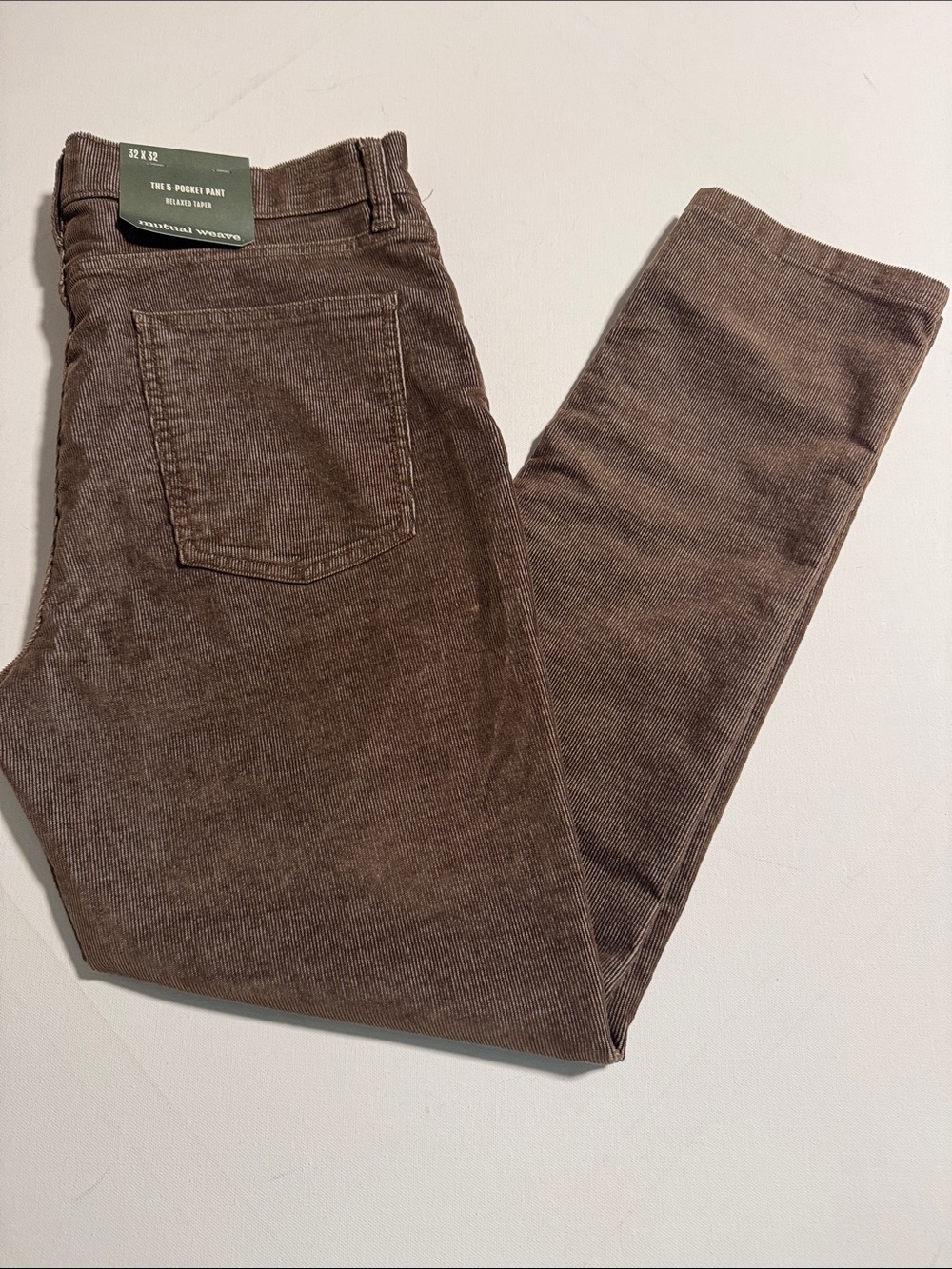Corduroy Pants Mens 32 32 Brown Relaxed Taper Mutual Weave